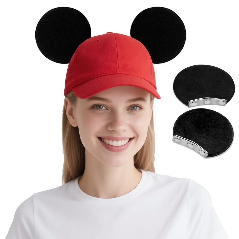 4736 Black Large Magnetic Mouse Ears for Hats Oversized Costume Accessory